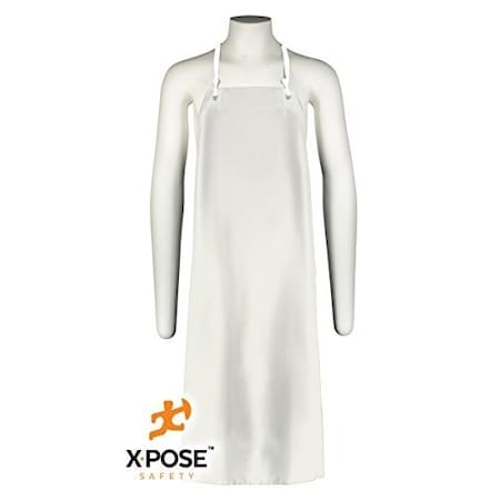 Xpose Safety White Heavy Duty 8 Mil White Vinyl Aprons, Size 35 in  X 45 in AV-100-X